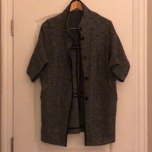 Ann Taylor Gray Coat with black trim